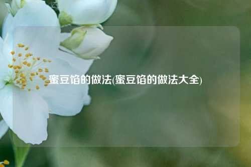 蜜豆馅的做法(蜜豆馅的做法大全)